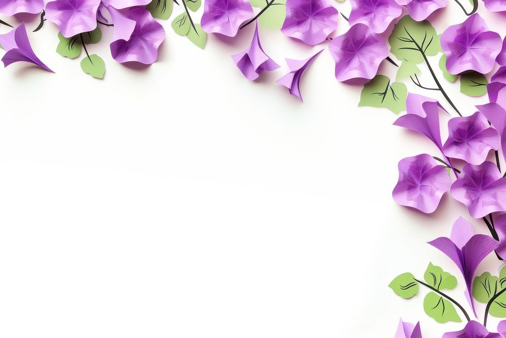 Morning Glory floral border backgrounds flower purple.