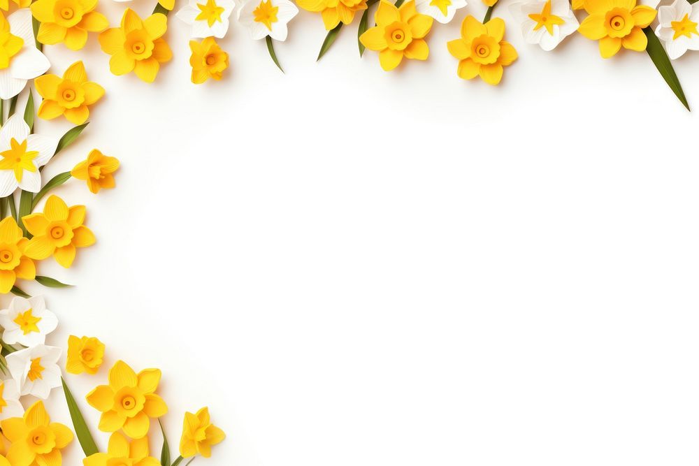 Narcissus floral border backgrounds narcissus flower.