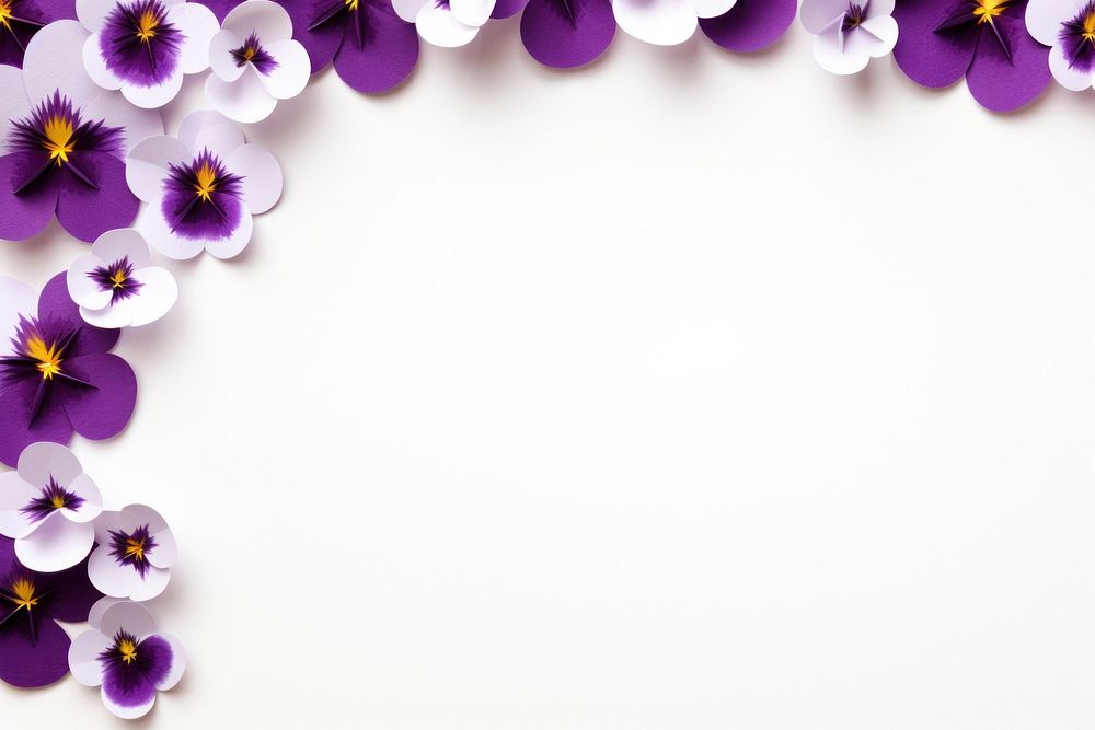 Pansy floral border backgrounds flower purple.