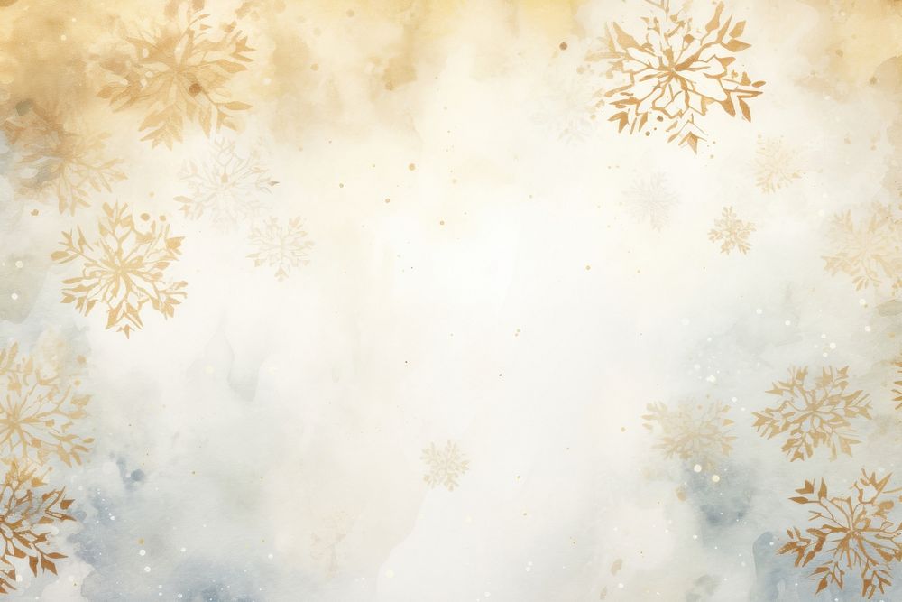 Snowflake watercolor background backgrounds pattern gold.