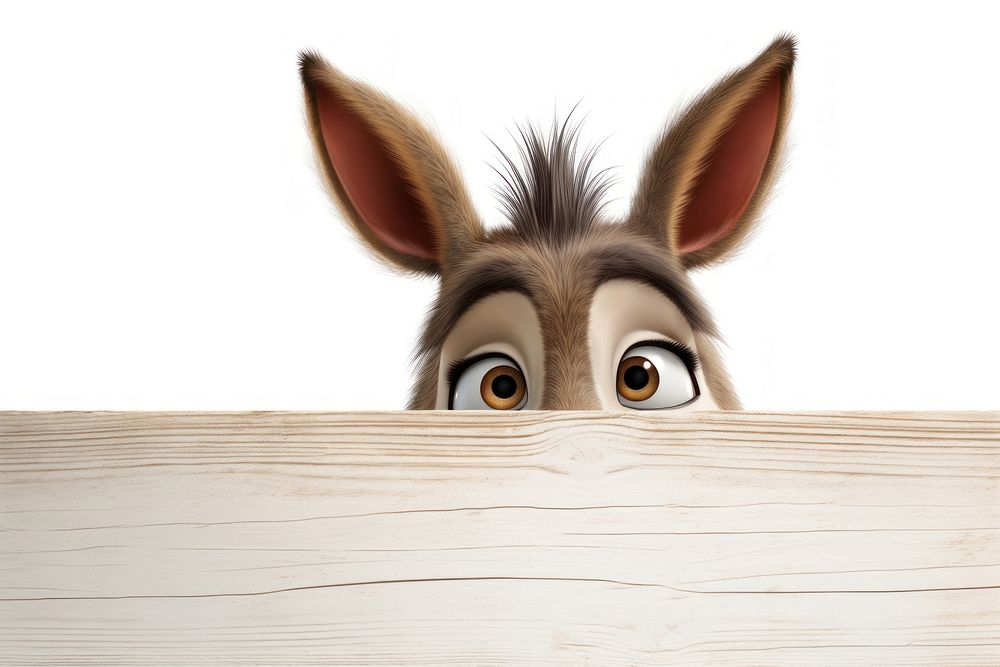 Animal donkey peeking cartoon.