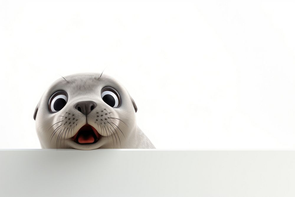 Animal seal peeking cartoon.