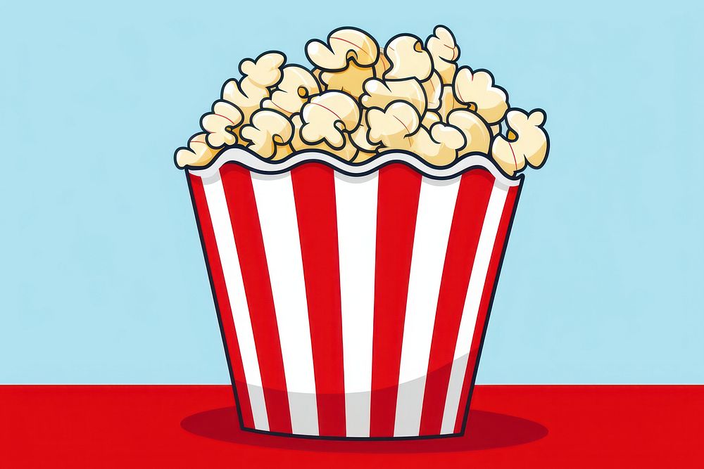 Popcorn Clipart cartoon snack food.