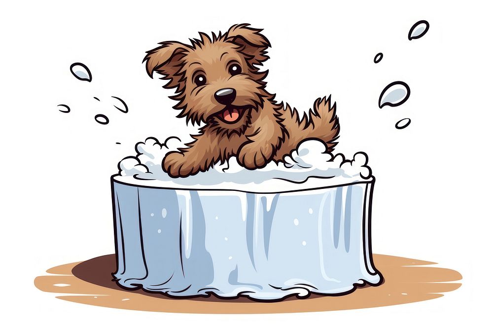 Puppy jumping out of the cake terrier cartoon mammal.