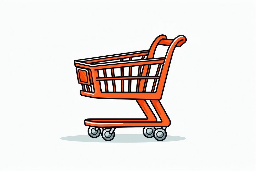 Shopping cart Clipart cartoon line consumerism.
