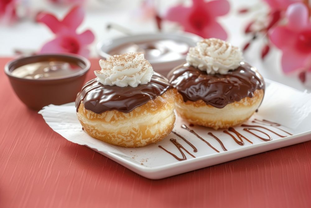 Donuts dessert pastry icing.