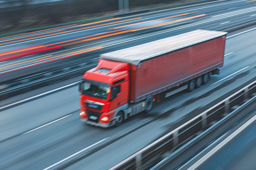 Truck moves vehicle motion transportation.