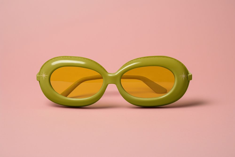 Vintage green oval sunglasses mockup psd