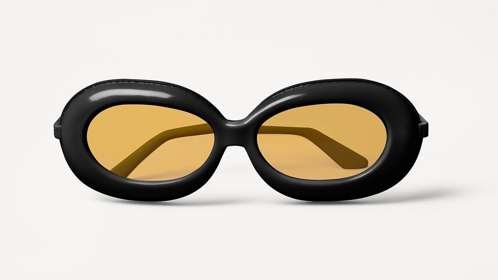 Vintage black oval sunglasses mockup psd