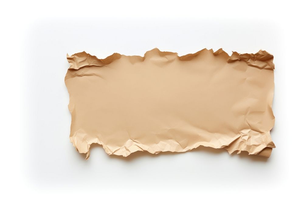 Kraft paper backgrounds torn white background.