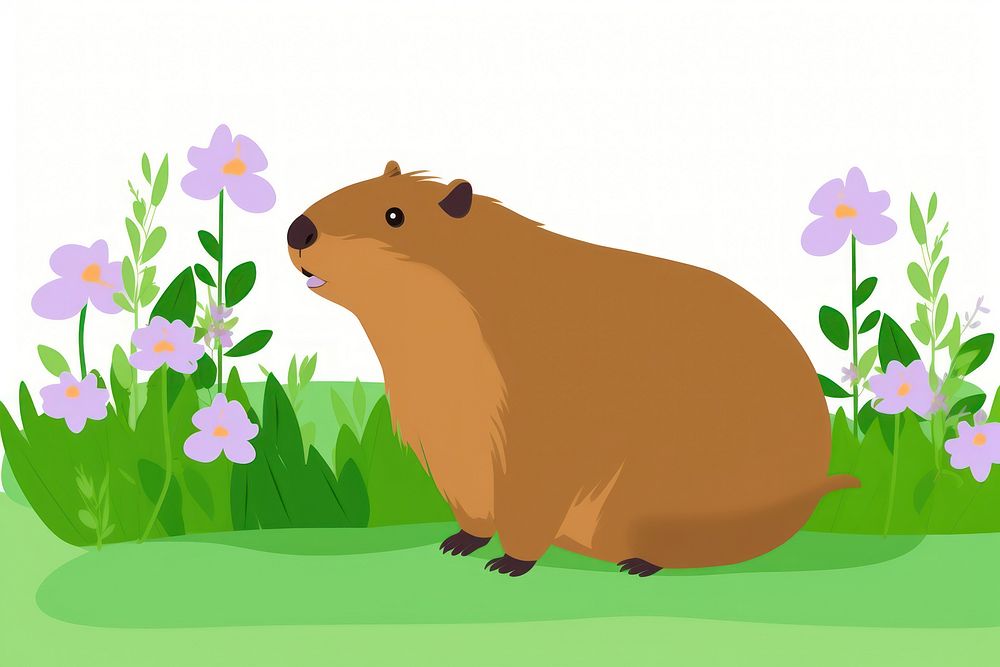 Capybara cute animal capybara wildlife cartoon.