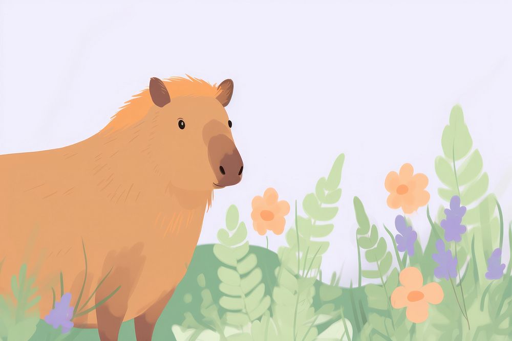 Capybara cute animal capybara cartoon mammal.