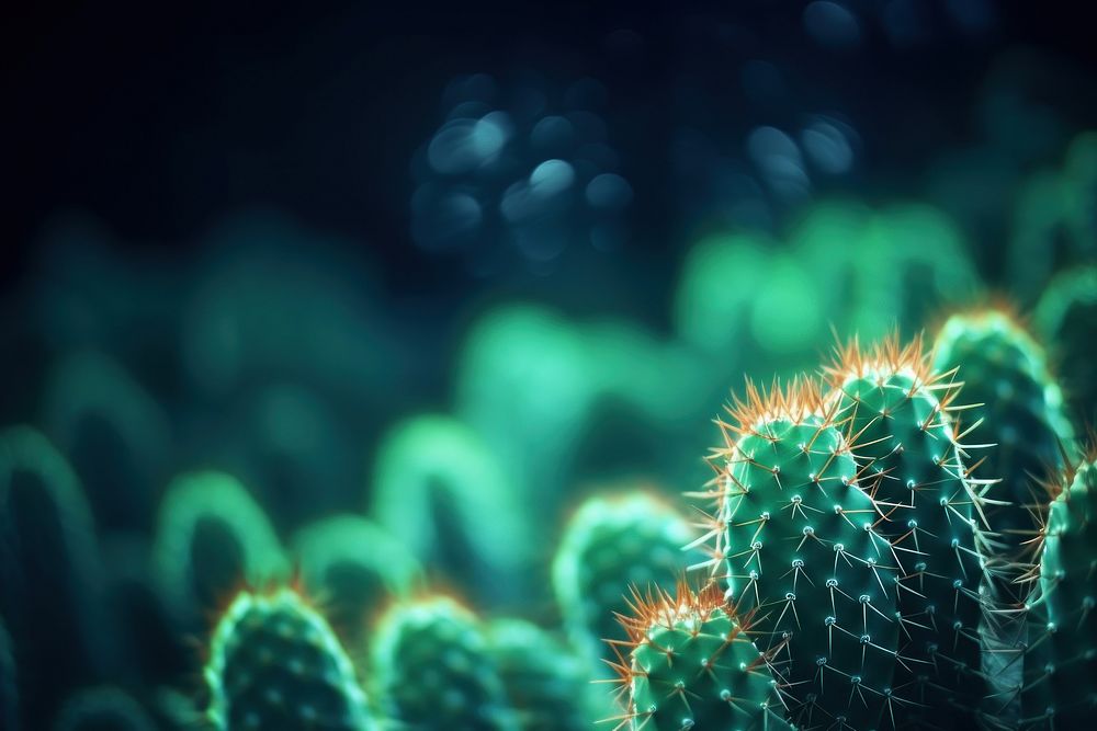 Cactus dark background backgrounds plant undersea.