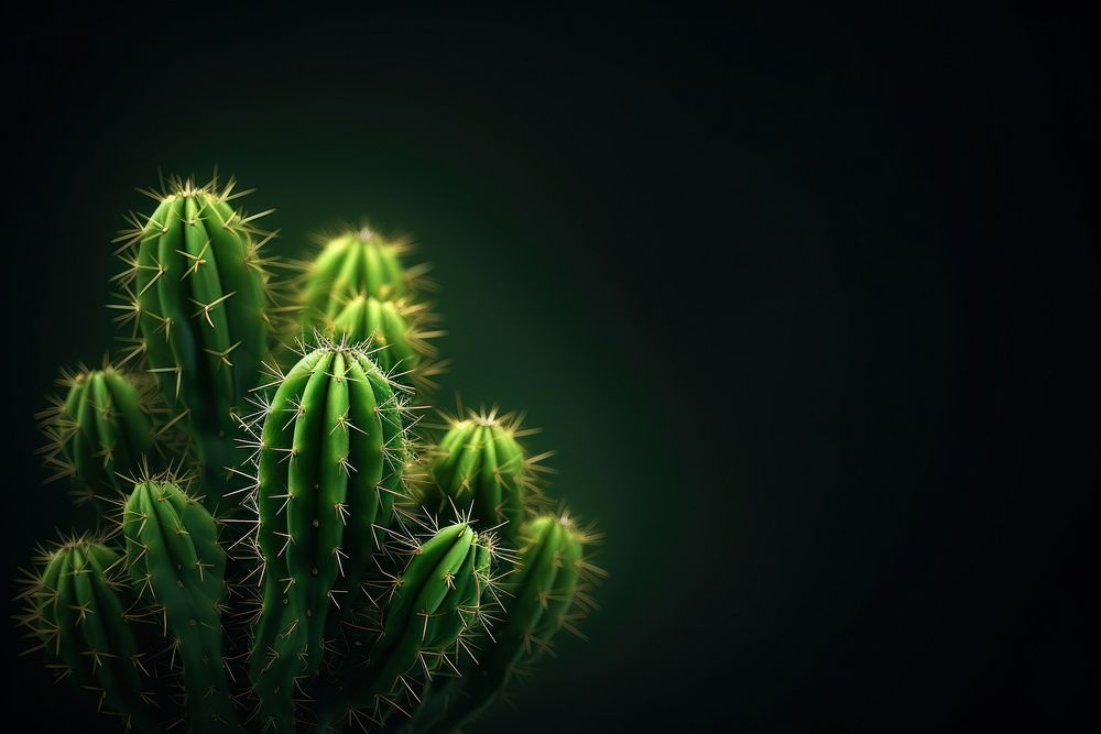 Cactus dark background backgrounds plant darkness.