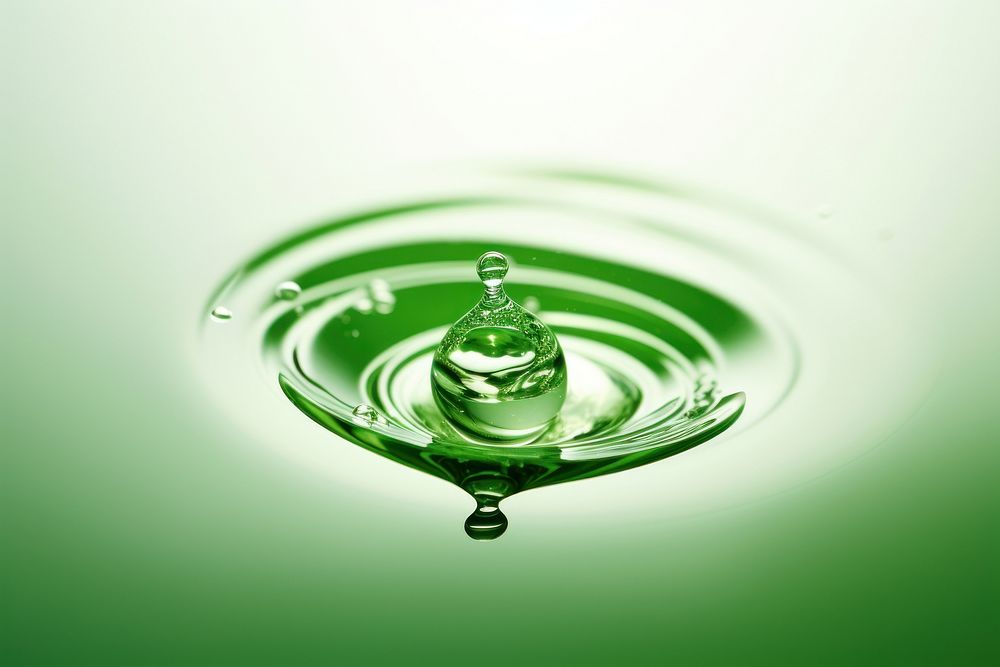 Water drop green backgrounds concentric.