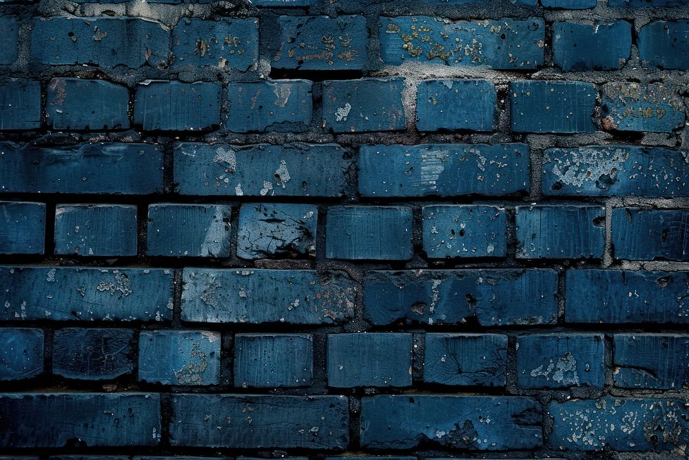 Brick blue wall architecture.