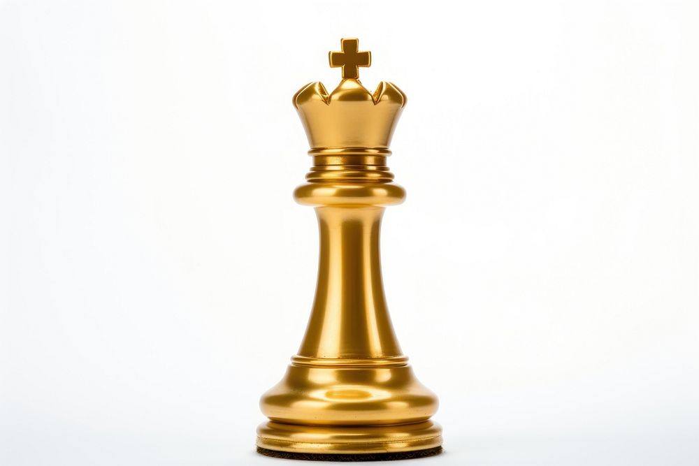 Chess gold game white background.