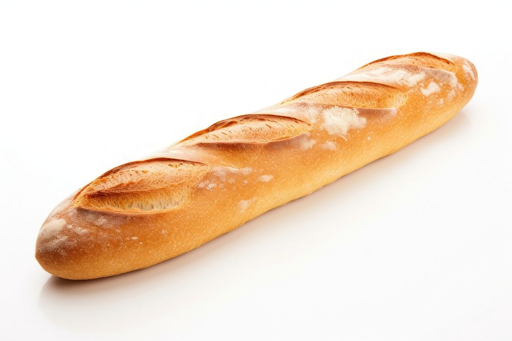 Baguette bread - French bread baguette food white background.