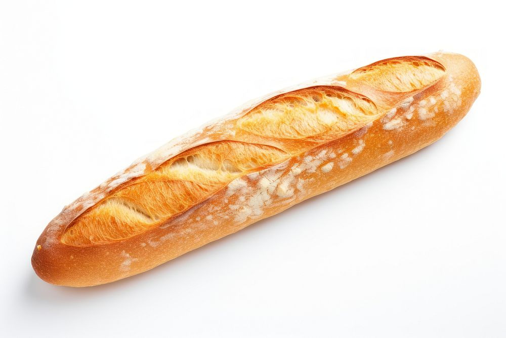 Baguette bread - French bread baguette food white background.