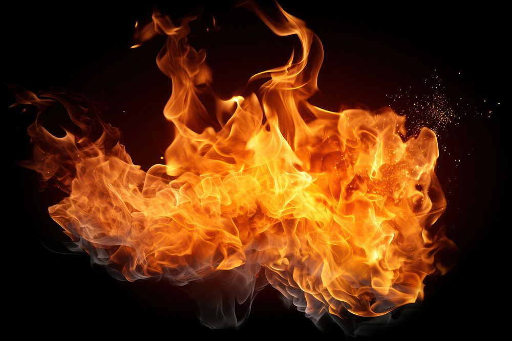 Fireball of realistic burning flames backgrounds bonfire destruction.