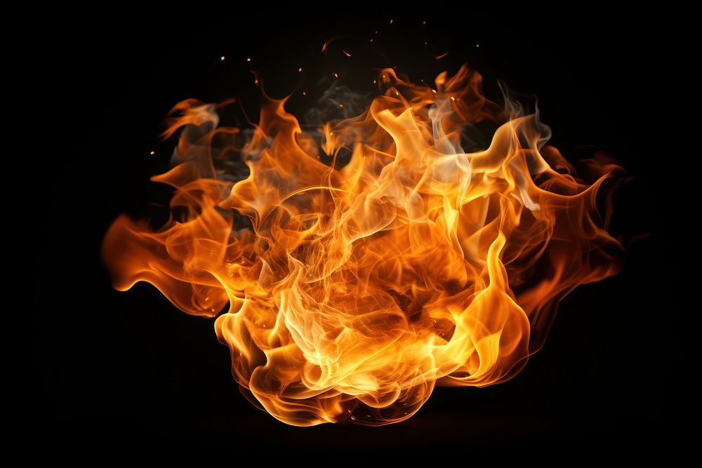 Fireball of realistic burning flames backgrounds bonfire explosion.