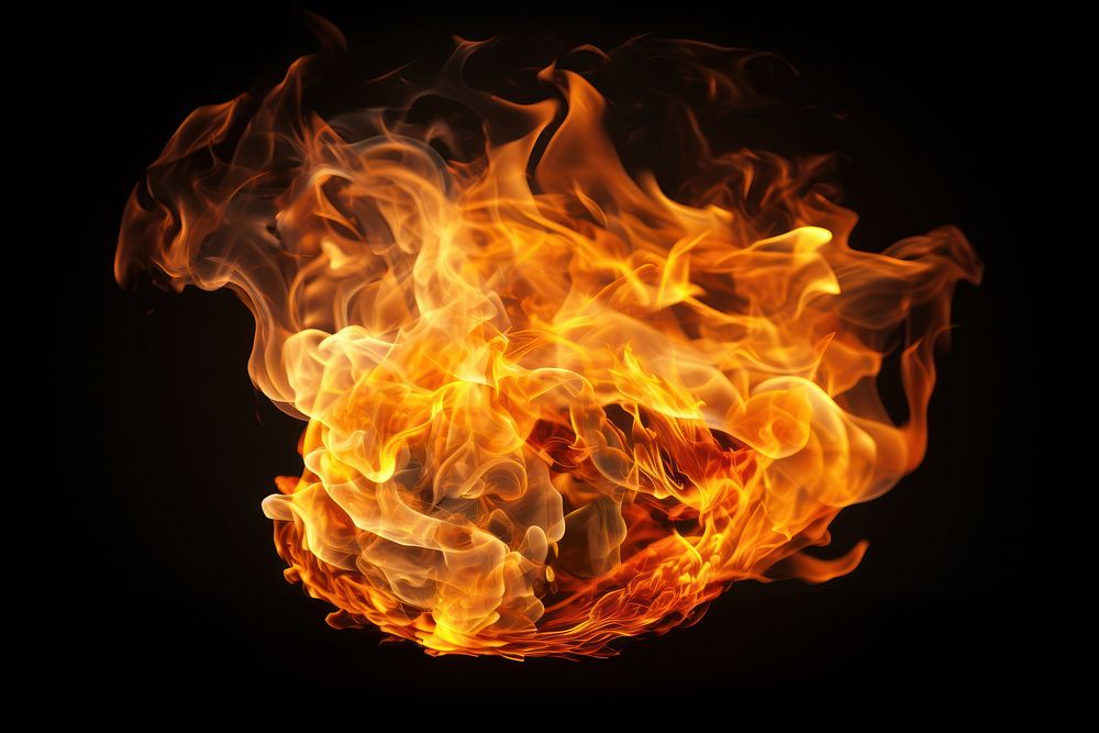 Fireball of realistic burning flames bonfire destruction misfortune.