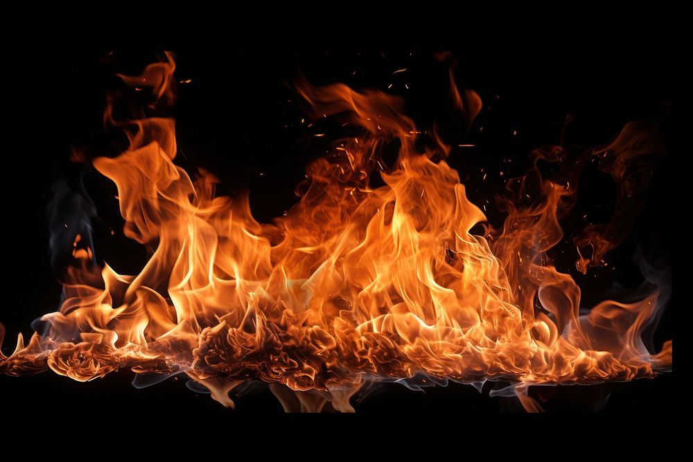 Realistic burning fire flames backgrounds fireplace bonfire.