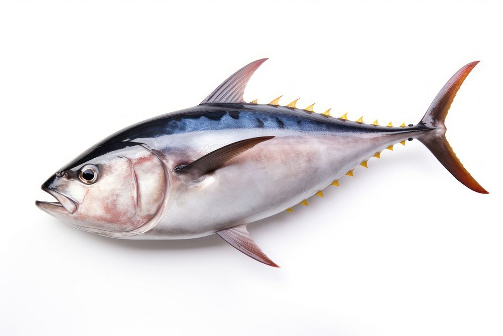 Tuna fish animal white background freshness.