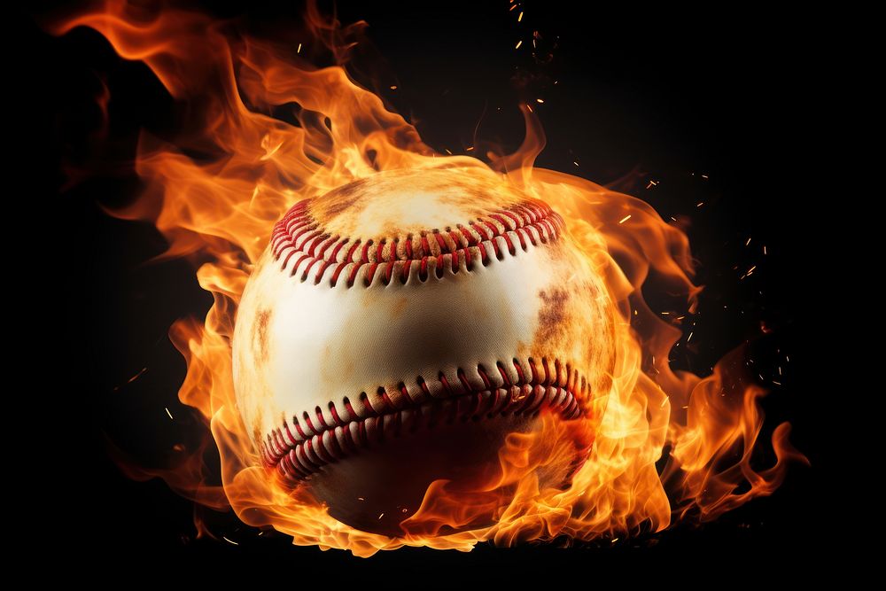 Baseball fire sports flame.