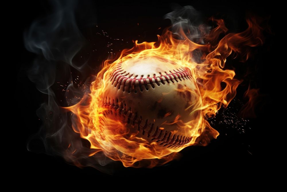 Baseball fire softball sports.
