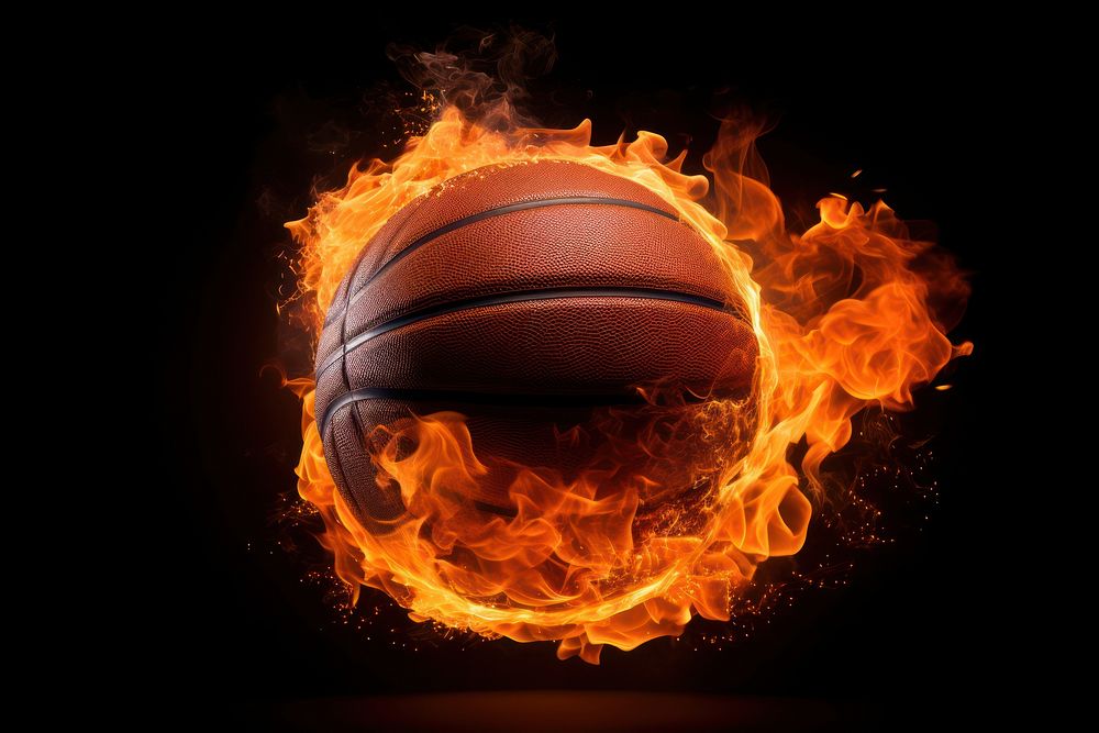 Basketball fire sports flame.