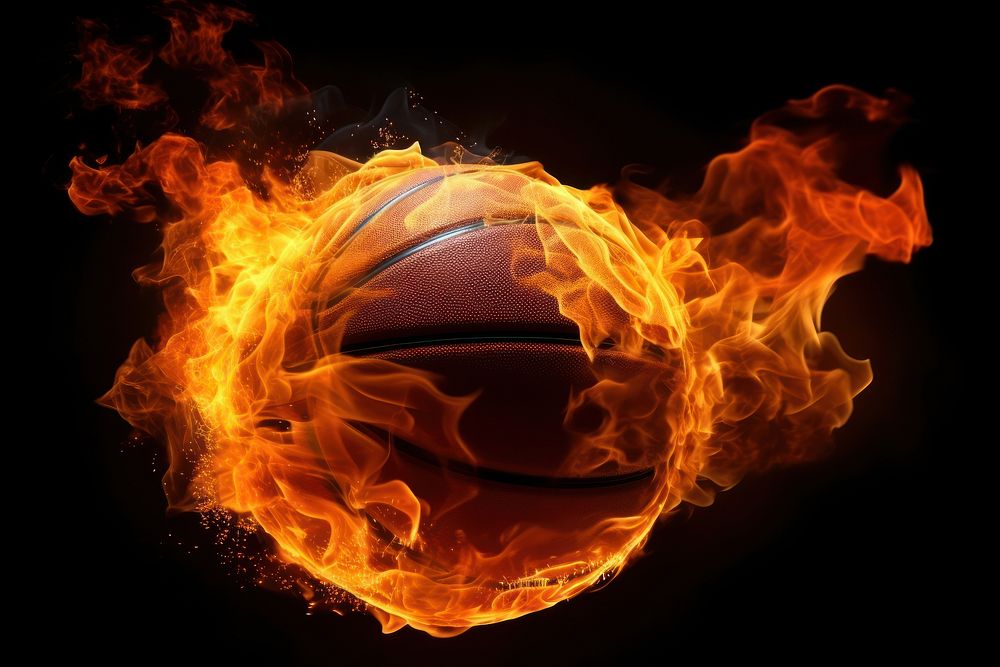 Basketball fire sports flame.