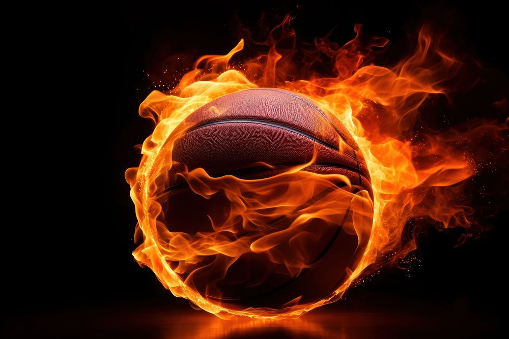 Basketball fire sports flame.