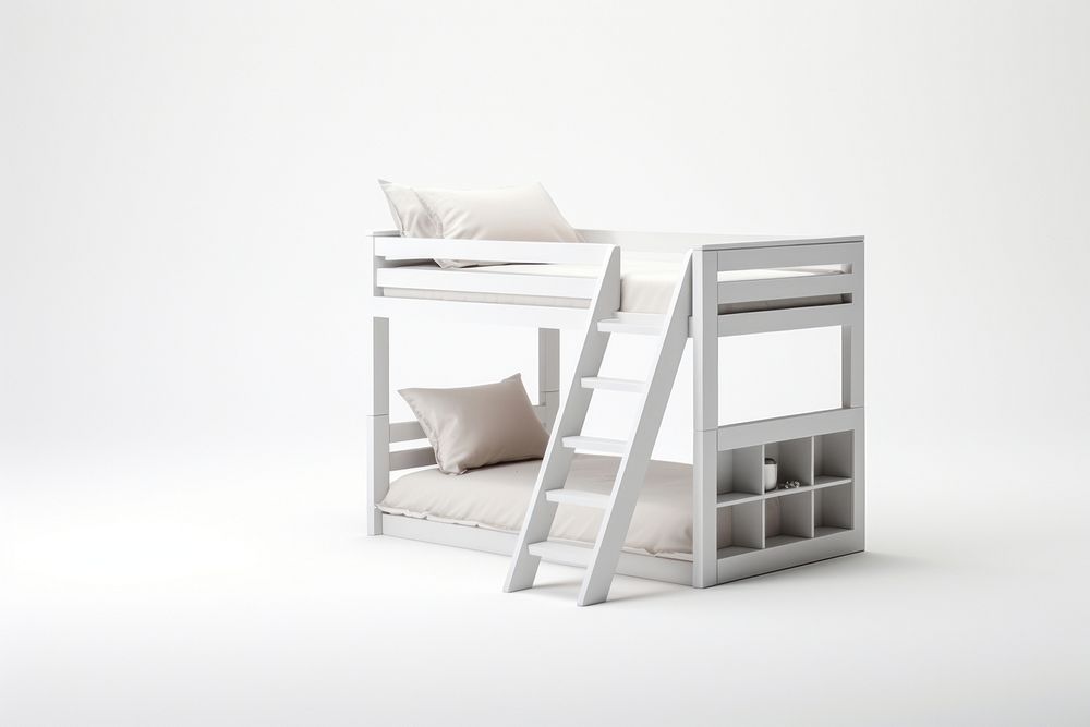 Bed for kid furniture white white background.