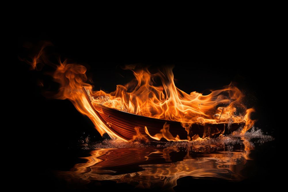 Boat fire fireplace bonfire.