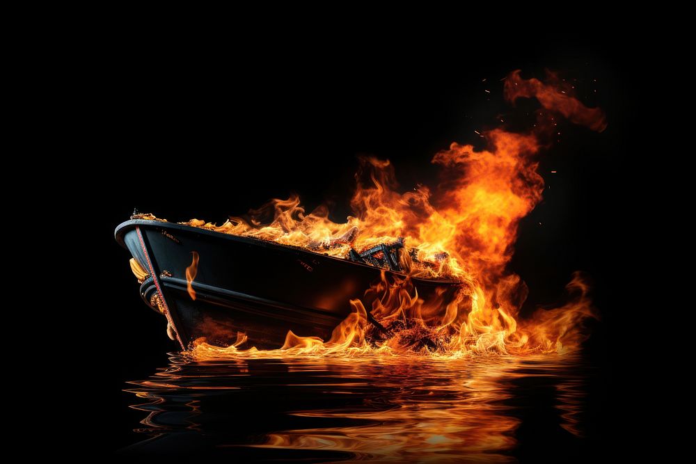 Boat fire bonfire vehicle.