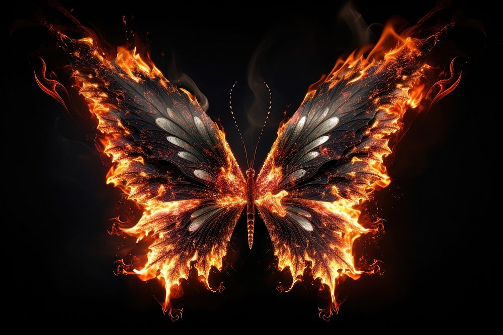 Butterfly fire pattern black.