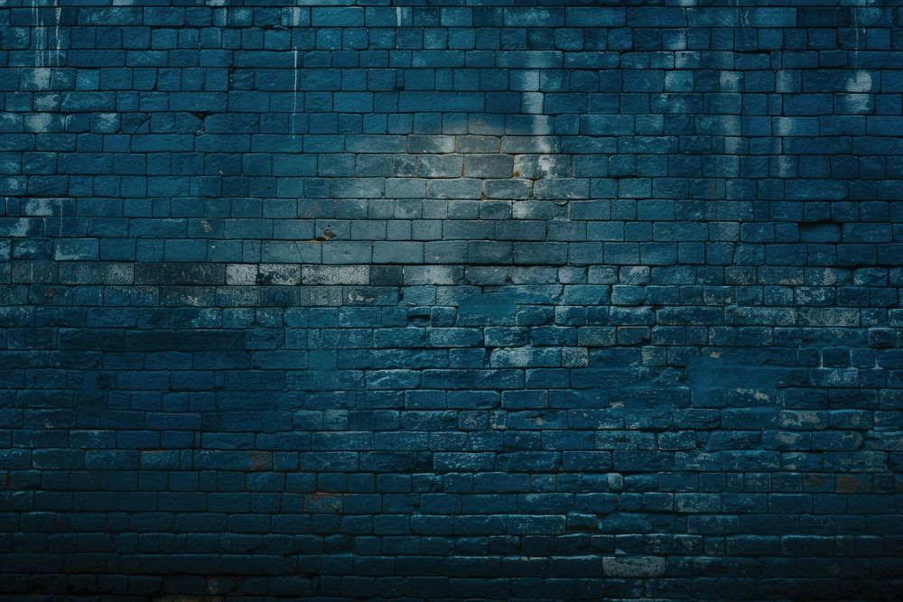 Brick wall blue architecture.