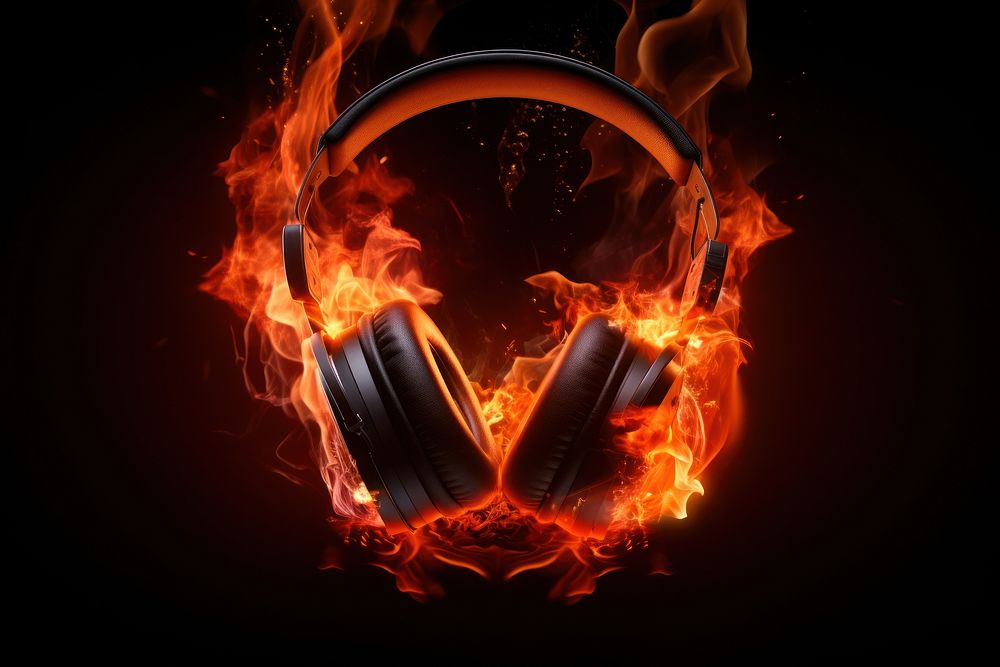 Headphone headphones fire fireplace. | Free Photo - rawpixel