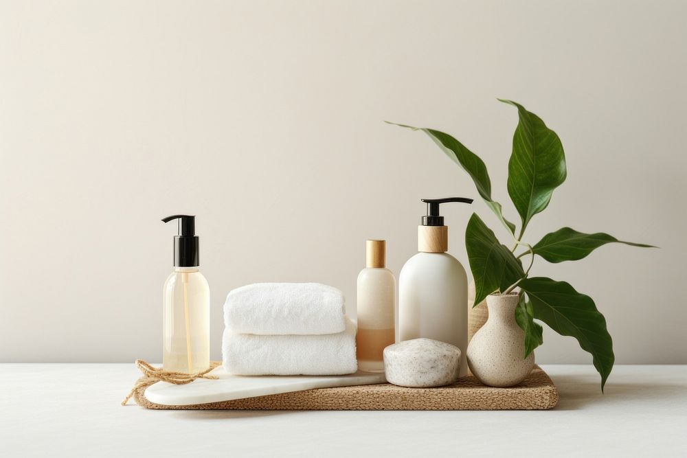 Natural bathroom essentials bottle towel parmigiano-reggiano.