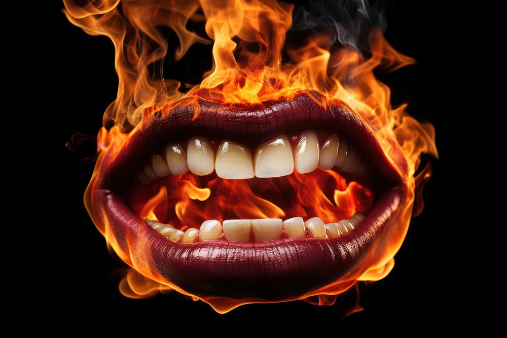 Mouth fire bonfire flame.