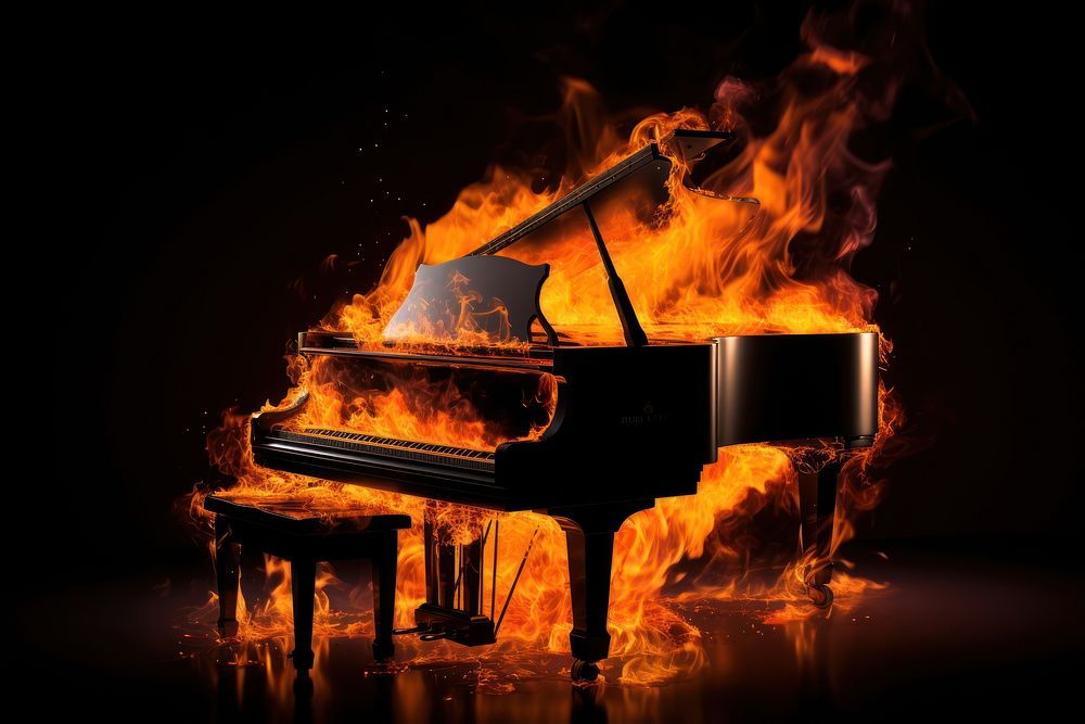 Piano fireplace keyboard pianist.