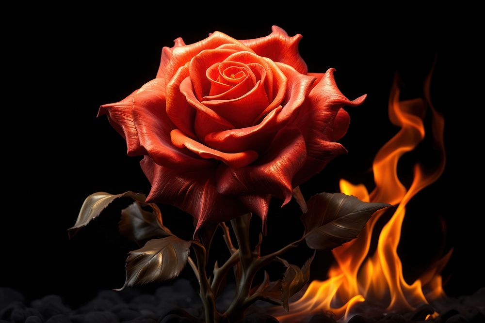 PNG Rose fire flower petal.