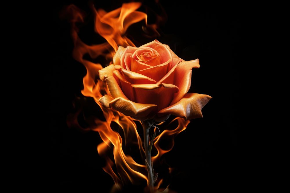PNG Rose fire flower flame.