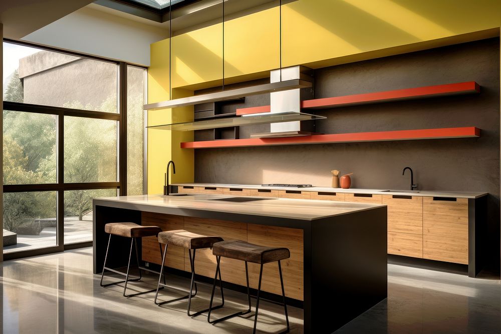 Kitchen interior furniture architecture countertop.