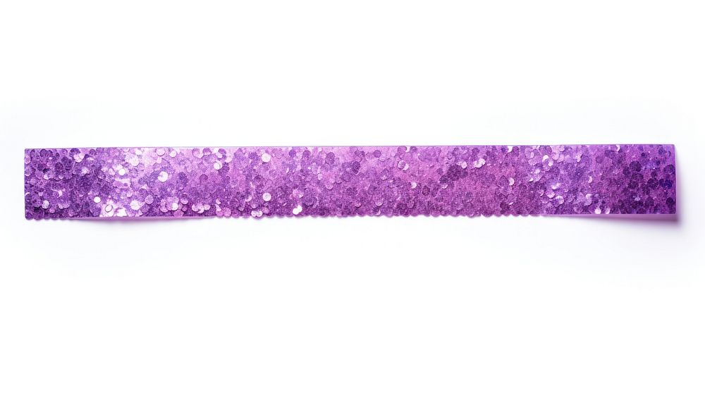 Violet glitter adhesive strip purple white background rectangle.