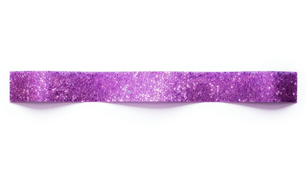 Violet glitter adhesive strip white background rectangle amethyst.