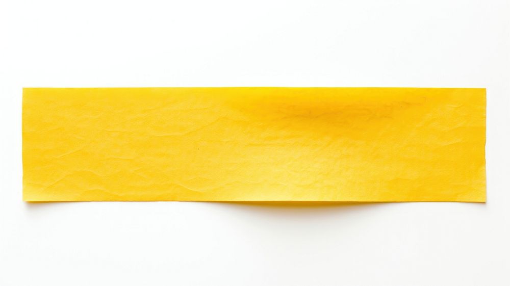 Yellow adhesive strip paper white background blackboard.