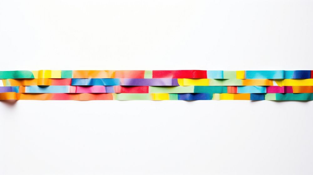Colorful tape adhesive strip backgrounds art white background.