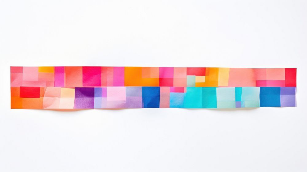 Colorful adhesive strip white background creativity rectangle.